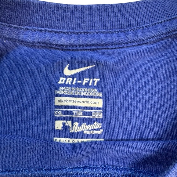 Nike Cubs Baseball Dri-FIT Performance Authentic Collection Shirt in Blue - Picture 8 of 15
